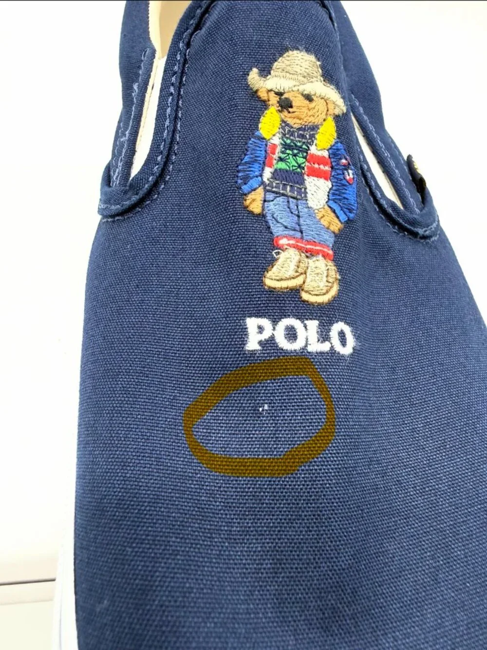 POLO RALPH LAUREN Keaton Bear Slip-On Sneaker Men's Size 11 Navy